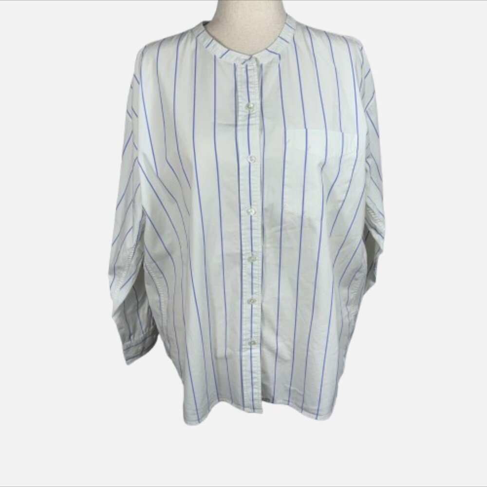 Aritzia Wilfred Free Crewneck Button Down Long Sleeve Shirt Tunic (Size M)